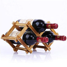 KUMOPYU Portabottiglie in Legno Accessori da Cucina Portabottiglie Pieghevole Portabottiglie Portabottiglie Portatile 3 6 10 Portabottiglie Bar Display Rack-3 Bottiglie Porta Vino Arredamento Casa