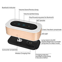 GJCrafts lampada da comodino da caricabatterie senza fili con Altoparlante Bluetooth, Lampada da Notte per albero da Modalità da Sonno Regolazione Continua touch dimmerabile lampada da tavolo.