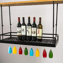 Wine Rack, Vino Rack supporto di vetro di vino Capovolto Wine Rack regolabile Rustico Ferro Hanging Calici Rack decorazione del soffitto Mensola for Bar Ristoranti Cucine rack, 60cm (23.6in), 60cm (23
