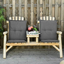 Outsunny Set 2 Pezzi Cuscino per Sedia da Giardino con Schienalein Alto in Poliestere, Grigio Scuro, 100 x 48cm
