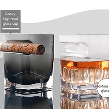 Bicchiere da Whisky con poggia sigari, Bicchiere in Cristallo Senza Piombo, Alta Definizione, Amanti del Whisky, Bourbon, Scotch e sigari, utilizzato nei Bar, Famiglia,320 ml,A