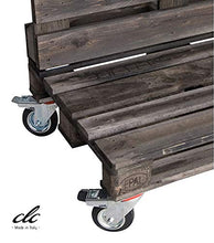 Divano divanetto 2 posti con Ruote, in Pallet EPAL per Esterno e Giardino -Made in Italy- Imbrunito Moka, 120x80x78