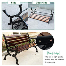 Chair Panca da Giardino da Esterno, Panca in Metallo con Schienale in Legno Massello 2-3 Posti, Facile da Installare Prato Piscina 120/150 / 180cm
