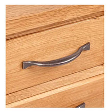 Comodino in legno di quercia massiccio comodino con 3 cassetti per soggiorno, camera da letto, supporto marrone 39,9 x 30 x 54,1 cm