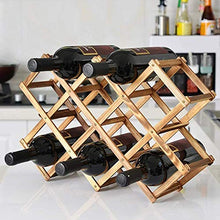 Anyeat Legno per 10 Bottiglie di Vino, Portabottiglie di Vino con Ripiani Pieghevoli Spazio Minimo Portabottiglie Tradizionale Ideale per Conservare Vini di Alta qualità