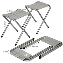 AMANKA Tavolino da PIC-nic incl 2 Sgabelli Tavolo da Campeggio 90x60x70cm Altezza Regolabile Pieghevole Formato Valigia Grigio Scuro