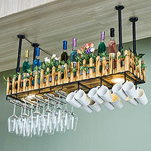 Porta bicchieri da vino da parete per uso domestico, con personalità e supporto per bicchieri di vino, lampada a sospensione in legno massello, per champagne, vino (dimensioni: 60 cm)