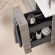 Yellowshop. - Mobile Bagno sospeso 120 cm Stile Moderno lavabo toeletta specchiera LED MOD. Block (Pino Bahia)