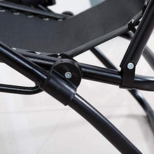 Sedia Sdraio Pieghevole Nera Reclinabile Chaise Longue, Sedia Sdraio Pieghevole con Portabicchieri Reclinabile a Gravità Zero per Esterno, Campeggio, Patio, Prato
