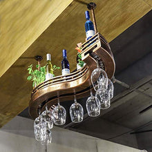 XHCP - Portabottiglie da appendere per vino, supporto per calici a testa in giù, altezza regolabile del braccio, creativo bar bar