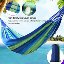 KJLM Single/Double Outdoor Garden Cotton Camping Hammock-Perfect per Campeggio e all'aperto o Giardini e Viaggi (Blu 210x80)