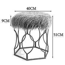 Mobili per la casa e Giardino Sgabello 丨 Poltrone per Camera da Letto Comodino 丨 Sgabello per Capelli lunghi-40x51cm Ottomani da Cucina (Colore : Nero)