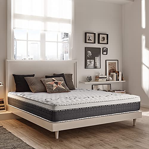 Naturalex | Top Memory | Materasso Piazza e Mezza 135x190 cm In Lattice e Memory Foam HR Termosensibile | Rigido | Sistema Antiaffossamento Autoregolante | Schiuma Multi Densità Ad Alto Adattamento