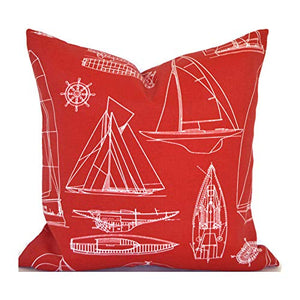 73Elley - Cuscini decorativi per esterni, per esterni, motivo a vela, colore: rosso