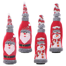 UPKOCH Bottiglia di Vino Copre Bicchiere di Vino di Natale Babbo Natale Cappello di Pupazzo di Neve Vestiti per la Cucina del Partito casa Regalo Favore Maglione Decorativo 4 Pezzi