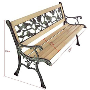 Lingjiushopping Panchina da Giardino XL con Schienale con Rose Dimensioni: 122 x 73 x 34 cm (L x L x A) Panchine da Esterno