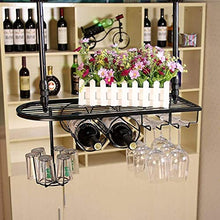DJSMjbj - Portabicchieri da vino, da appendere, per soggiorno, bar, decorazione facile da installare, Nero , 60*25cm
