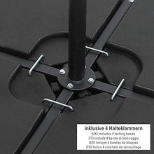 ToCi 4 x Parasol Stand - Set Base per Ombrellone da Giardino in Plastica 50 × 50 × 7.5 cm riempibile con sabbia/acqua e fino a 100 kg