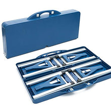 Outdoor Camping Set Tavolo Tavolino Pieghevole PIC NIC Campeggio Struttura in Alluminio con 4 Sgabelli Pieghevole a Valigetta, Ideale per Il Campeggio, Picnic, Mare, Spiaggia, Giardino (Blu)