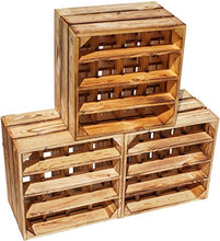 Kistenkolli Altes Land Wine Rack 16ER Bianco/Naturale/Fiammato Dimensioni 40 x 40 x 27 cm Mensola Mensola portabottiglie Vino Scatola di Mela Scatola di Vino - Vino Rack 16ER Fiammato, 40 x 40 x 27 cm