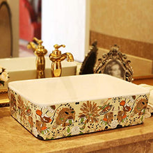 Yxx max -Lavabo Bagno Art Bacino di Ceramica Bacino di Arte del dispersore Contro Parte Superiore del Bacino Rettangolare LAVANDINI Bagno (Senza Rubinetto) -48x38x14cm Lavandino del lavabo