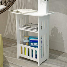 Comodini Bianco Tavolo D'angolo Cassetto Portaoggetti in Legno, Completo, Camera da Letto, 46 x 29,8 x 60 cm