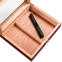 SCDHZP Handmade Cigar Humidor, Cedar Cigar Desktop Box con umidificatore e igrometro, Piano in Vetro for 35 sigari (Color : A)