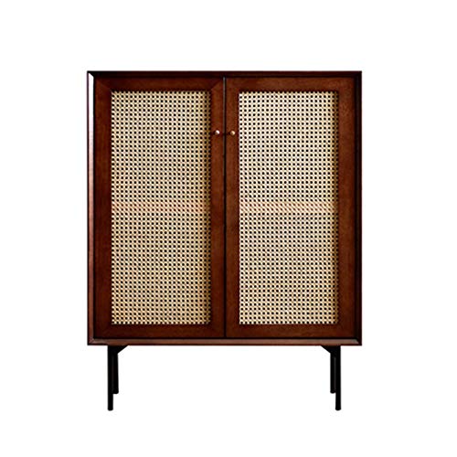 QuRRong Credenza Rattan Governo di immagazzinaggio Credenza Buffet Gabinetto for Sala da Pranzo casa Cucina Soggiorno per Soggiorno Camera da Letto (Color : Coffee, Size : 100x80x40cm)