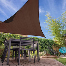 ECD Germany Tenda a Vela Ombra Parasole Ombreggiante Triangolare - 3,6x3,6x3,6m - Marrone - 100% HDPE - Protezione UV - Corde Fissaggio - Telo da Sole Resistente alle Intemperie Traspirante Giardino