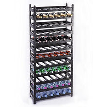 Wedestock - Scaffale per bottiglie, portabottiglie modulabile, in plastica, 72 bottiglie, colore: Nero