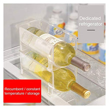 Portabottiglie di vino Cremagliera del vino, 4pack frigorifero Organizzatore Cucina Bottiglia per bottiglie Stabilimento impilabile Bottiglie di vino Bottiglie Display Shelf Frigorifero Organizzatore