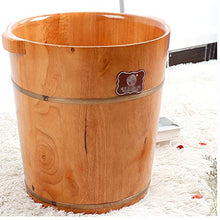 YLL Canna per pediluvio Oak Foot Tub, Maniglia, Foot Tub con Coperchio for Durevolezza (Size : 24cm)