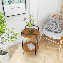 Jcnfa-Tavoli Tavolo da Tavolo/End Laterale, Rack di Magazzino, Portacocchezza, Ruota Universale A 360 ° (Color : Wood, Size : 16.14 * 16.14 * 25.59in)
