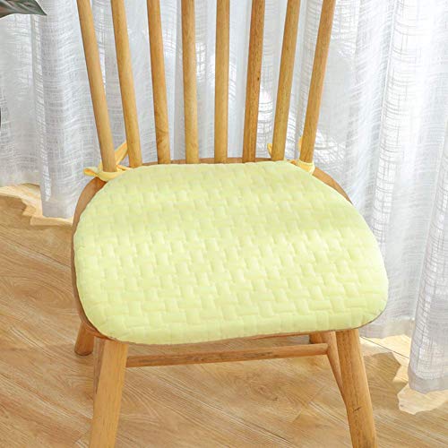 XHNXHN Cuscini per sedie da Pranzo in Velluto, Cuscini per sedili Tatami Caldi per Interni Esterni Antiscivolo Imbottiti per sedie Traspiranti Giallo B 16x17 Pollici * 4