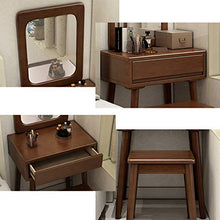 Specchiera Tavolo Cosmetici Con Piazza Specchio & Sgabello Imbottito Vanity Toeletta Da Trucco,Sgabello Donne Camera Da Letto Tavolo Da Trucco Per Le Donne,Con Cassetto Grande-A 60x40x75cm(24x16x30inc