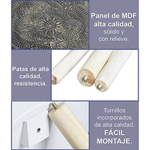 Hogar y Mas Tavolino in Legno Nero e Oro, Mandala, Tavolo Decorativo Originale. Comodino al ø54 cm X 48 cm