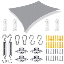 Wilxaw Tenda a Vela Rettangolare, 3 x 2 M Tenda da Sole per Esterno Tenda a Vela Parasole Impermeabile Protezione UV con Inox Installazione Kit di Fissaggio