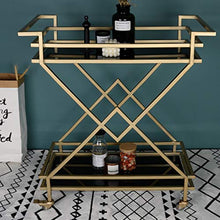 Xiao Jian- 2 Tier Servizio Trolley, Utility di rotolamento Carrello con Freno Ruote, Vino da tè possibilità Spesa, for la Cucina Living Room Hotel carrelli Che servono cremagliera Trolley