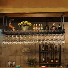 YWYW Portabottiglie Portabicchieri da Vino Portabicchieri da Champagne Portabicchiere Portabottiglie da Appendere in Ferro battuto Europeo (Nero) (Dimensioni: 100 * 35 cm)