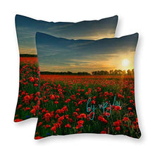 happygoluck1y - Set di 2 federe per cuscino da giardino con fiori rossi, 45 x 45 cm