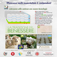 Evodreams Materasso Natural Pocket h.22 – Molle insacchettate e indipendenti, Pura Lana e Puro Cotone, Tessuto Puro Cotone, Dispositivo Medico CE, Materasso Artigianale Fatto in Italia (120 x 200)
