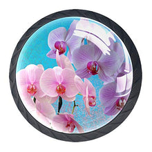 Fiore viola rosa 4 PCS Pomelli per Porta, Pomolo per Mobile, Pomelli per Mobili con Viti, Maniglia per Armadietto, Pomelli per Porta, Pomelli per Cassetti per Porta, Armadio, Cassetto e Credenza