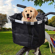 LIYT Carrello Spesa Bike, Folding Bike Carro Davanti Rimovibile Bike Pet Carrello Pet Dog Cat Coniglio Carrier Camping Borsa,Nero