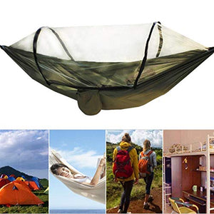 DAUERHAFT Doppio Letto sospeso zanzariera ylon Paracadute Tessuto Altalena Sedia Amaca, per Viaggi in Campeggio(Army Green)