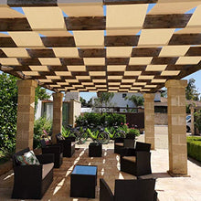 Generico Fascia ombreggiante per pergola o Gazebo, Struttura con Copertura a Intreccio o Onda - 45 cm / 60 cm - Bianco, Avana, Avana Scuro - Una quantità = 1 Metro lineare (60 cm - Avana)