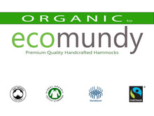 ECOMUNDY Romance BIO XL 360 beige - Amaca giardino con frangia premium - 2 persone (doppia) - cotone biologico - GOTS - 160x240x360cm Max 250kg