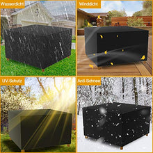 COSANSYS - Telo di copertura per mobili da giardino, 420D, in tessuto Oxford per tavolo da giardino, divano, set di sedie, set di mobili, impermeabile, antipolvere, anti UV (125 x 125 x 74 cm)