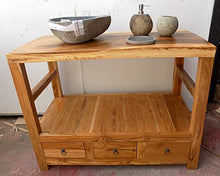 Marblechic - Mobile Bagno in Teak massello Piano in suar cm 100x50x78h Industrial arredo
