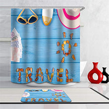 Combinazione Bagno. Immagini Chiare E Colori Vivaci Rendono Il Tuo Bagno Pieno di Vita. Accessori da Bagno. Tavola di Legno Blu Calcolo.