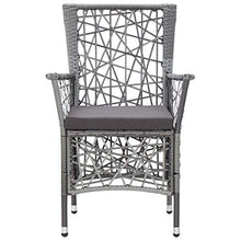 Festnight 2 pz Sedie da Esterno con Cuscini in Polyrattan Poltrone da Giardino 58 x 61 x 88 cm per Giardino Spiaggia Balcone Colore Grigio